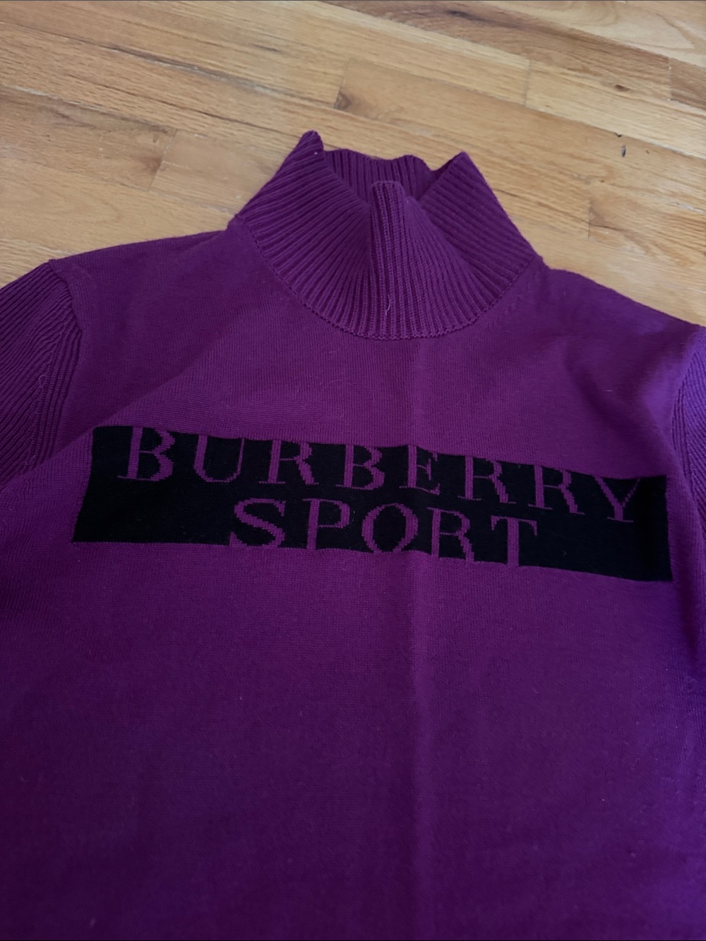 Burberry Purple Turtleneck 100 % Wool dress